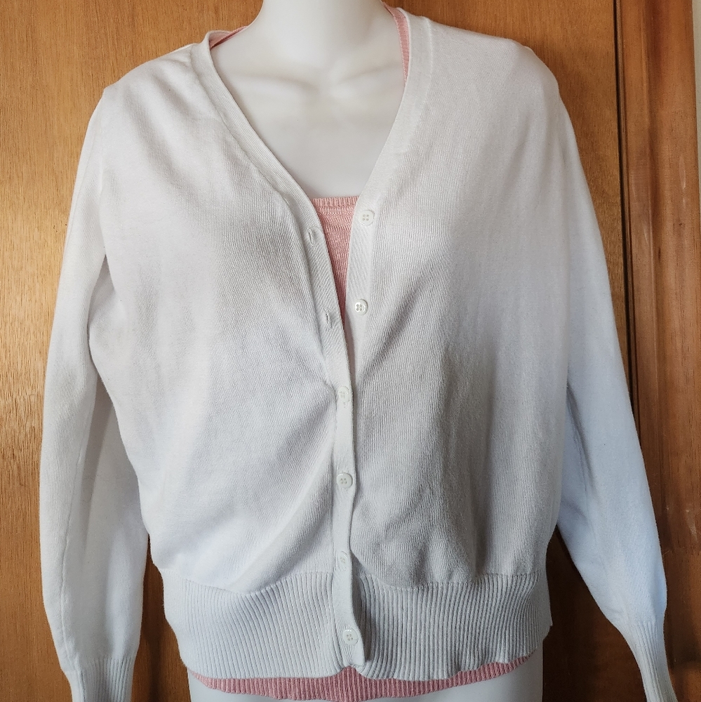 White St John's Bay cardigan sz M